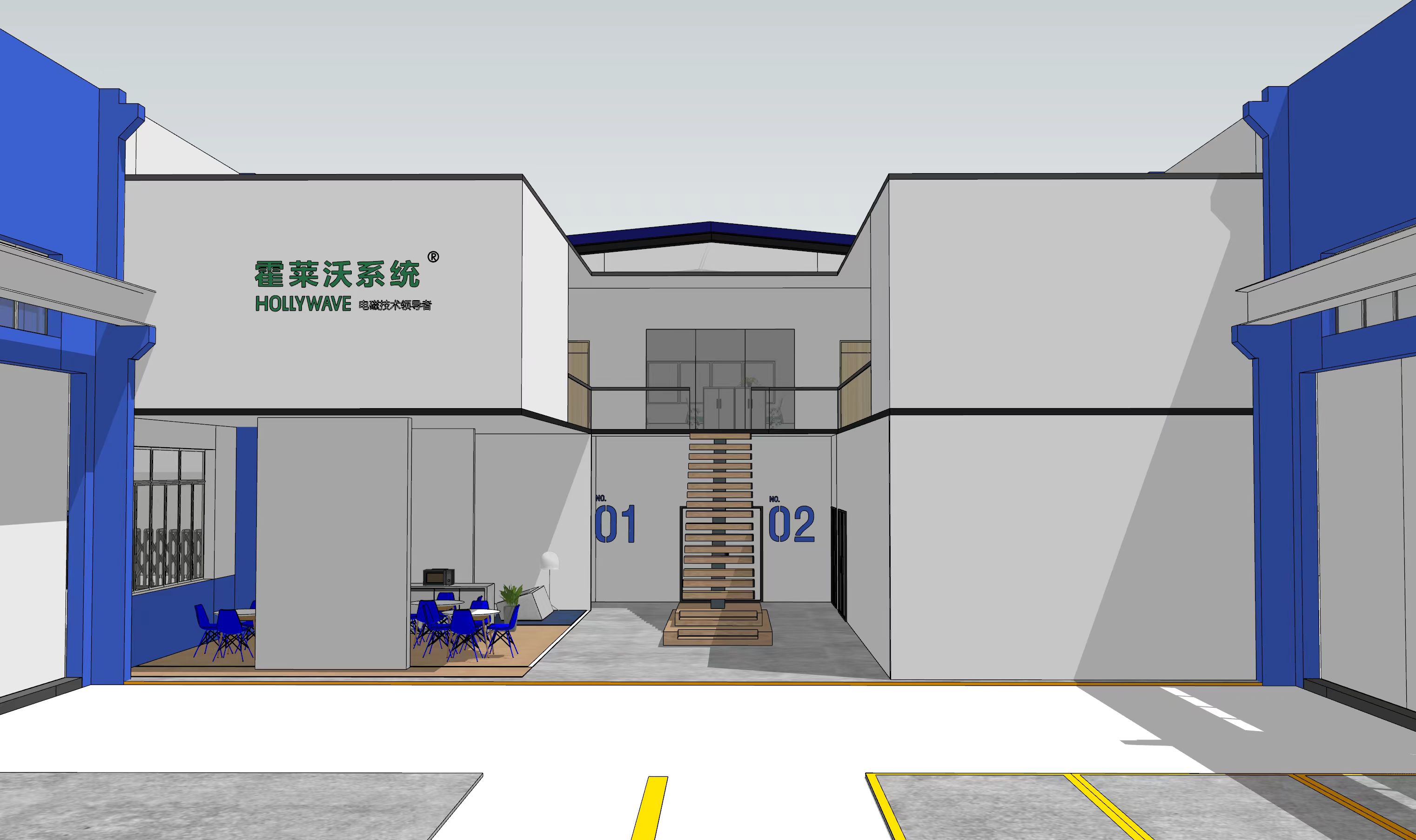 廠房鋼結(jié)構(gòu)搭建后，辦公室效果圖